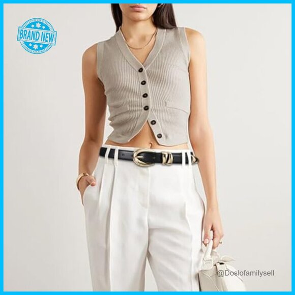 Synthetic Leather Belt Gold Buckle Classic Elegant Women\'s Accessory Skinny Fit main image 4